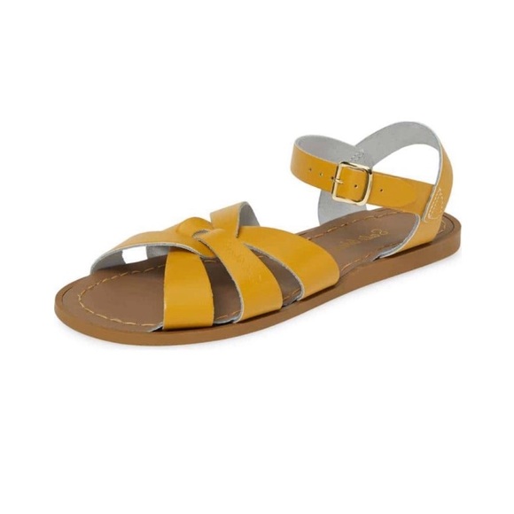 mustard yellow saltwater sandals
